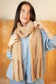 Teddy Tassel Scarf Caramel /50=